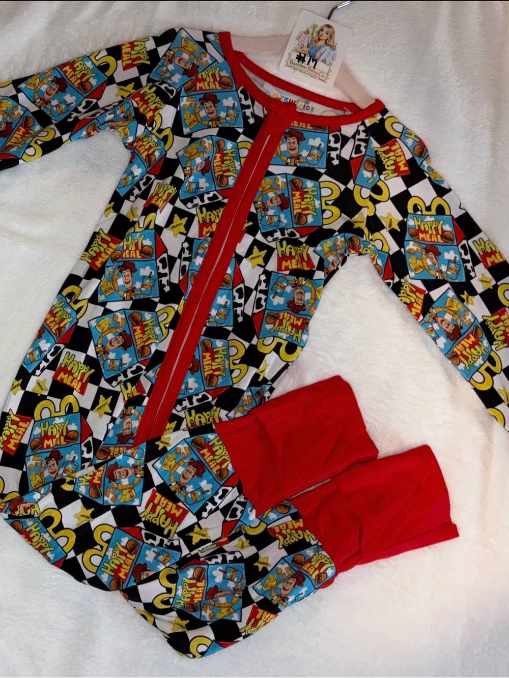 Bamboo Cartoon Print Kids One-Piece Pajamas